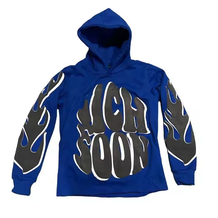 Clothing Manufacturer Streetwear Cut Hem Crop Hoodie Custom 3D Puff Print Letter Heavyweight Hoodie for Men